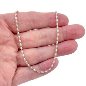 Vintage Italian Sterling Silver 925 Twisted Herringbone Chain Necklace 20"